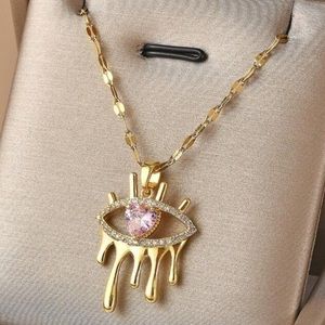 Cubic Zirconia Eye Necklace